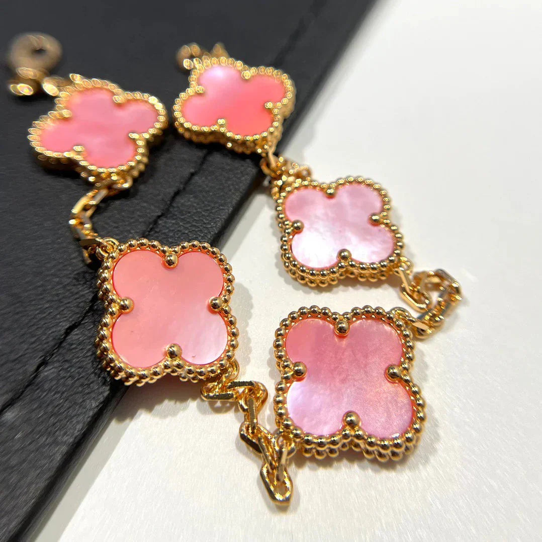 [Dream]New  CLOVER 5 MOTIFS  PINK MOP BRACELET COLLECTION