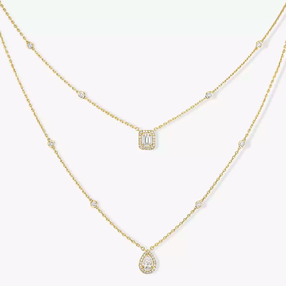 [Dream ]Diamond Necklace My Twin 2 Rows