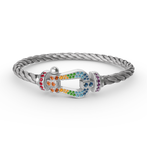 ¡®Dream¡¯FORC LARGE HORSESHOE  COLORED DIAMOND BRACELET SILVER