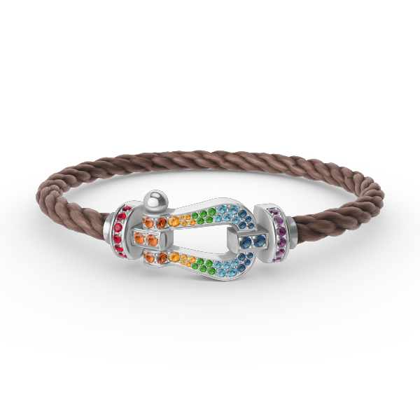 ¡®Dream¡¯FORC LARGE HORSESHOE  COLORED DIAMOND BRACELET SILVER