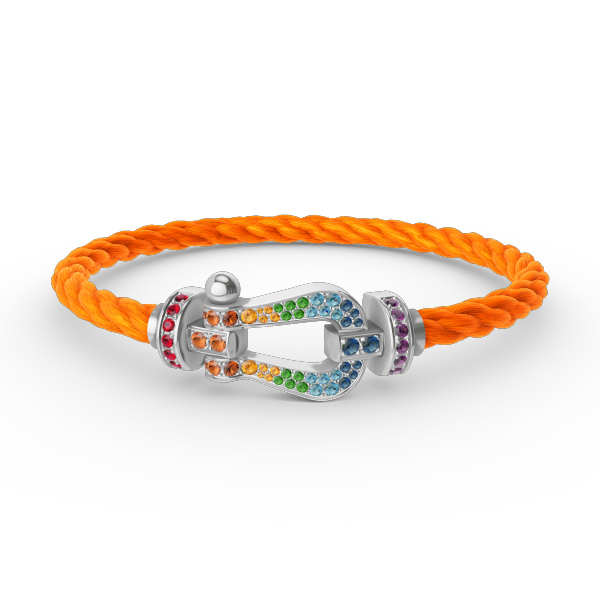 ¡®Dream¡¯FORC LARGE HORSESHOE  COLORED DIAMOND BRACELET SILVER