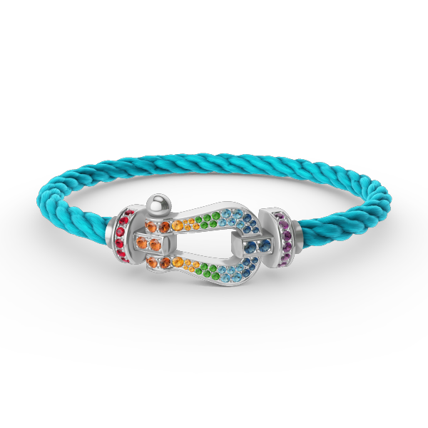 ¡®Dream¡¯FORC LARGE HORSESHOE  COLORED DIAMOND BRACELET SILVER