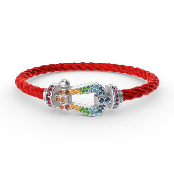 ¡®Dream¡¯FORC LARGE HORSESHOE  COLORED DIAMOND BRACELET SILVER