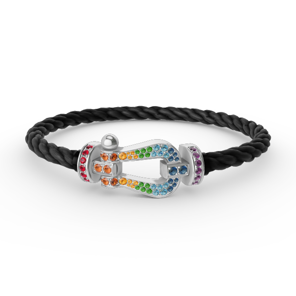 ¡®Dream¡¯FORC LARGE HORSESHOE  COLORED DIAMOND BRACELET SILVER