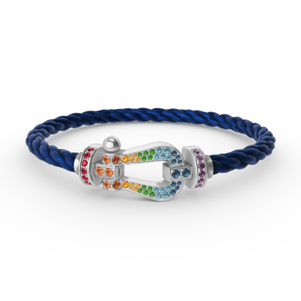 ¡®Dream¡¯FORC LARGE HORSESHOE  COLORED DIAMOND BRACELET SILVER