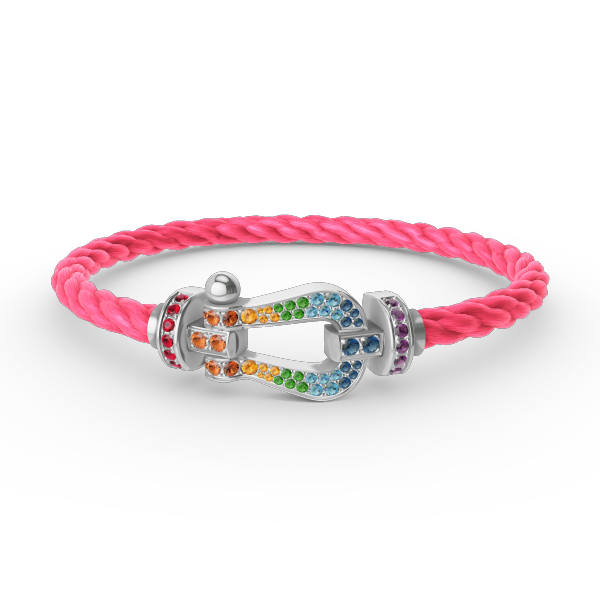 ¡®Dream¡¯FORC LARGE HORSESHOE  COLORED DIAMOND BRACELET SILVER