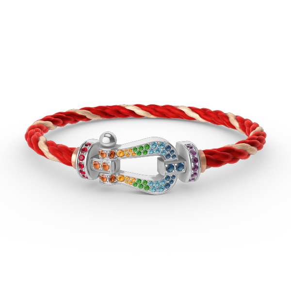 ¡®Dream¡¯FORC LARGE HORSESHOE  COLORED DIAMOND BRACELET SILVER