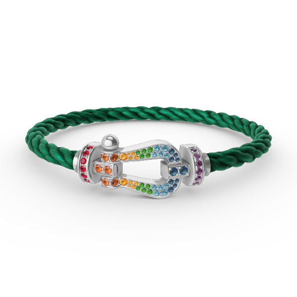 ¡®Dream¡¯FORC LARGE HORSESHOE  COLORED DIAMOND BRACELET SILVER