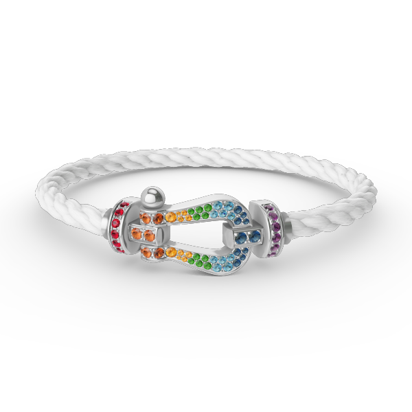 ¡®Dream¡¯FORC LARGE HORSESHOE  COLORED DIAMOND BRACELET SILVER