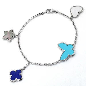 ¡®Dream¡¯LUCKY SPRING SILVER BRACELET 4 MOTIF