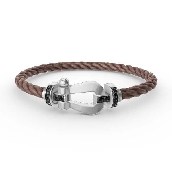 ¡®Dream¡¯FORCE LARGE HORSESHOE BLACK DIAMOND BRACELET SILVER