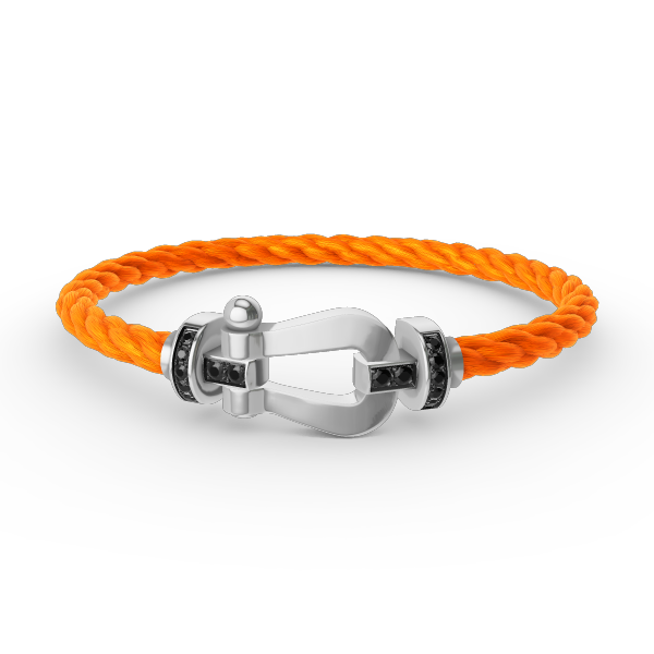 ¡®Dream¡¯FORCE LARGE HORSESHOE BLACK DIAMOND BRACELET SILVER