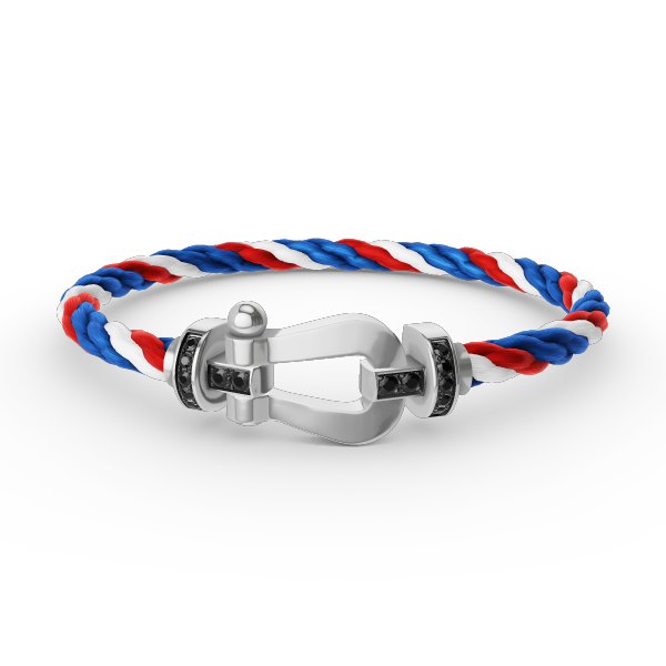 ¡®Dream¡¯FORCE LARGE HORSESHOE BLACK DIAMOND BRACELET SILVER