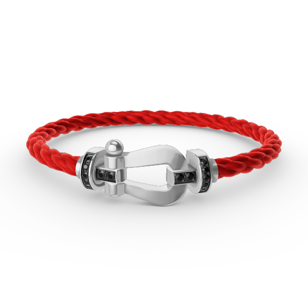 ¡®Dream¡¯FORCE LARGE HORSESHOE BLACK DIAMOND BRACELET SILVER