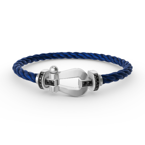 ¡®Dream¡¯FORCE LARGE HORSESHOE BLACK DIAMOND BRACELET SILVER