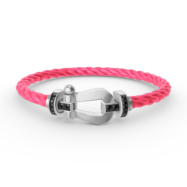 ¡®Dream¡¯FORCE LARGE HORSESHOE BLACK DIAMOND BRACELET SILVER