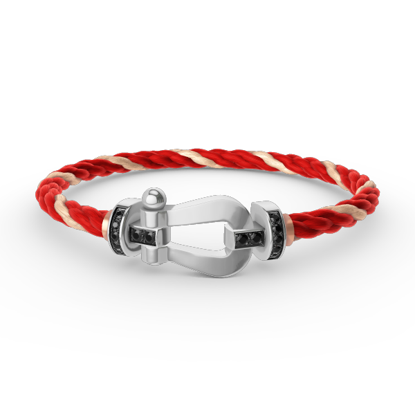 ¡®Dream¡¯FORCE LARGE HORSESHOE BLACK DIAMOND BRACELET SILVER