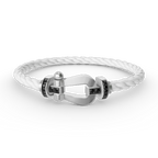¡®Dream¡¯FORCE LARGE HORSESHOE BLACK DIAMOND BRACELET SILVER