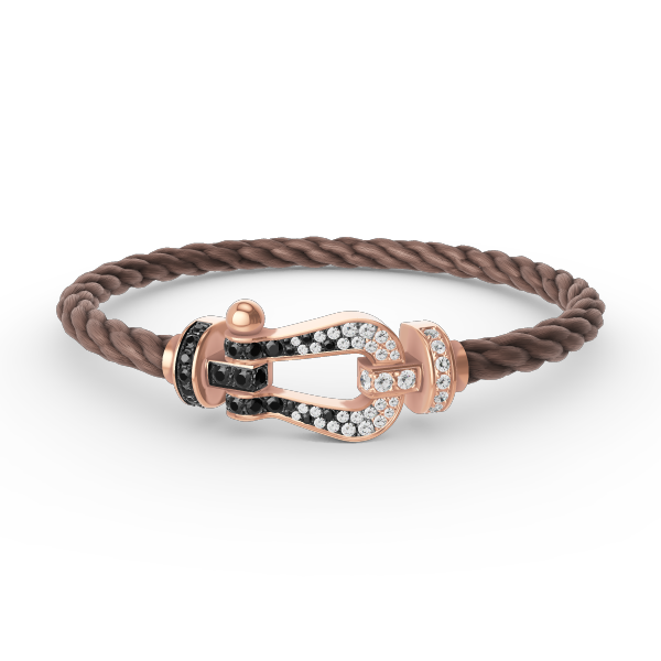 ¡®Dream¡¯FORCE LARGE HORSESHOE BLACK WHITE DIAMOND BRACELET ROSE GOLD