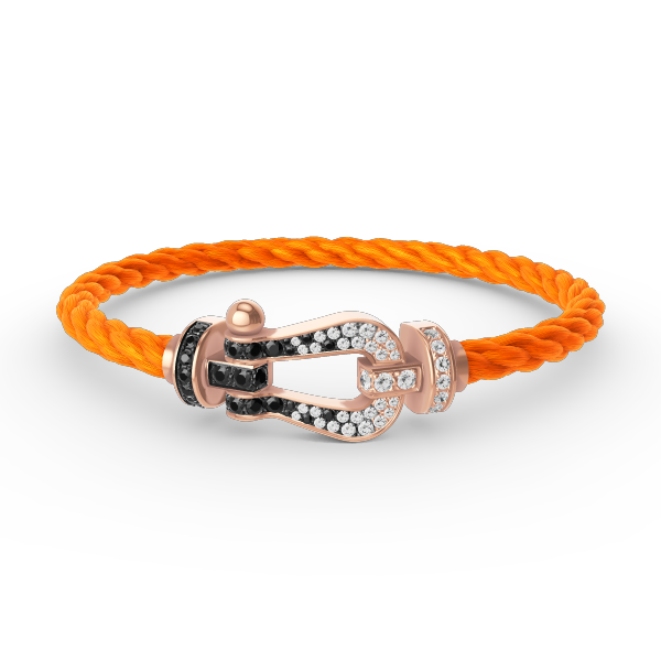 ¡®Dream¡¯FORCE LARGE HORSESHOE BLACK WHITE DIAMOND BRACELET ROSE GOLD