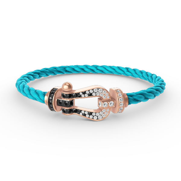 ¡®Dream¡¯FORCE LARGE HORSESHOE BLACK WHITE DIAMOND BRACELET ROSE GOLD