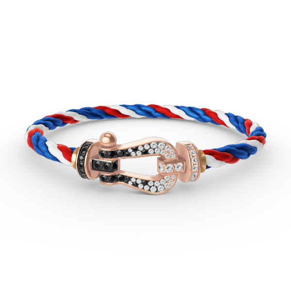 ¡®Dream¡¯FORCE LARGE HORSESHOE BLACK WHITE DIAMOND BRACELET ROSE GOLD