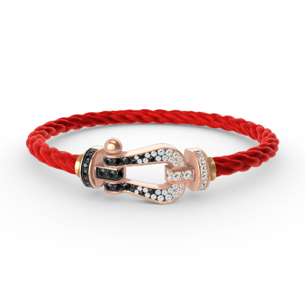 ¡®Dream¡¯FORCE LARGE HORSESHOE BLACK WHITE DIAMOND BRACELET ROSE GOLD