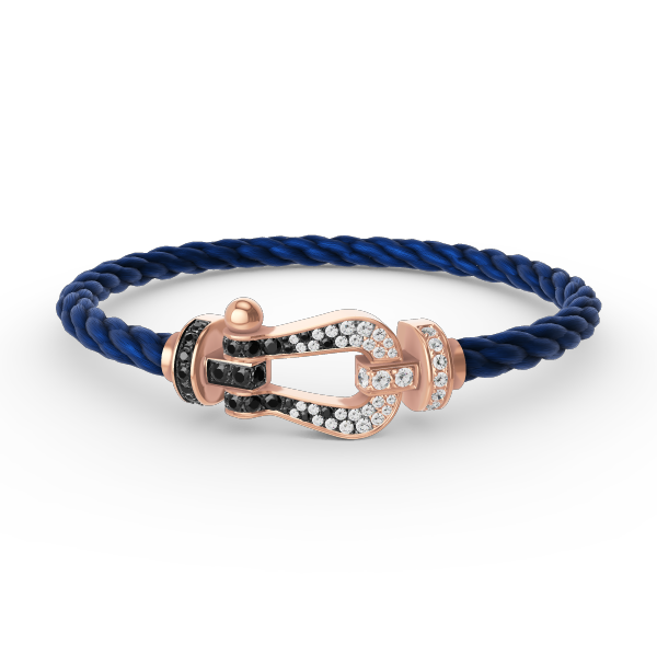 ¡®Dream¡¯FORCE LARGE HORSESHOE BLACK WHITE DIAMOND BRACELET ROSE GOLD