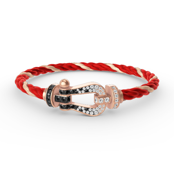 ¡®Dream¡¯FORCE LARGE HORSESHOE BLACK WHITE DIAMOND BRACELET ROSE GOLD