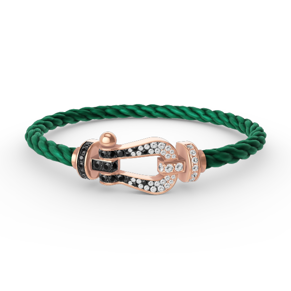 ¡®Dream¡¯FORCE LARGE HORSESHOE BLACK WHITE DIAMOND BRACELET ROSE GOLD