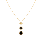 „Dream“-Halskette aus Stern- und Sonnen-Onyx in Roségold