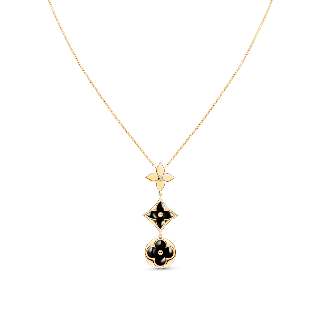 ¡®Dream¡¯STAR AND SUN ONYX PINK GOLD NECKLACE