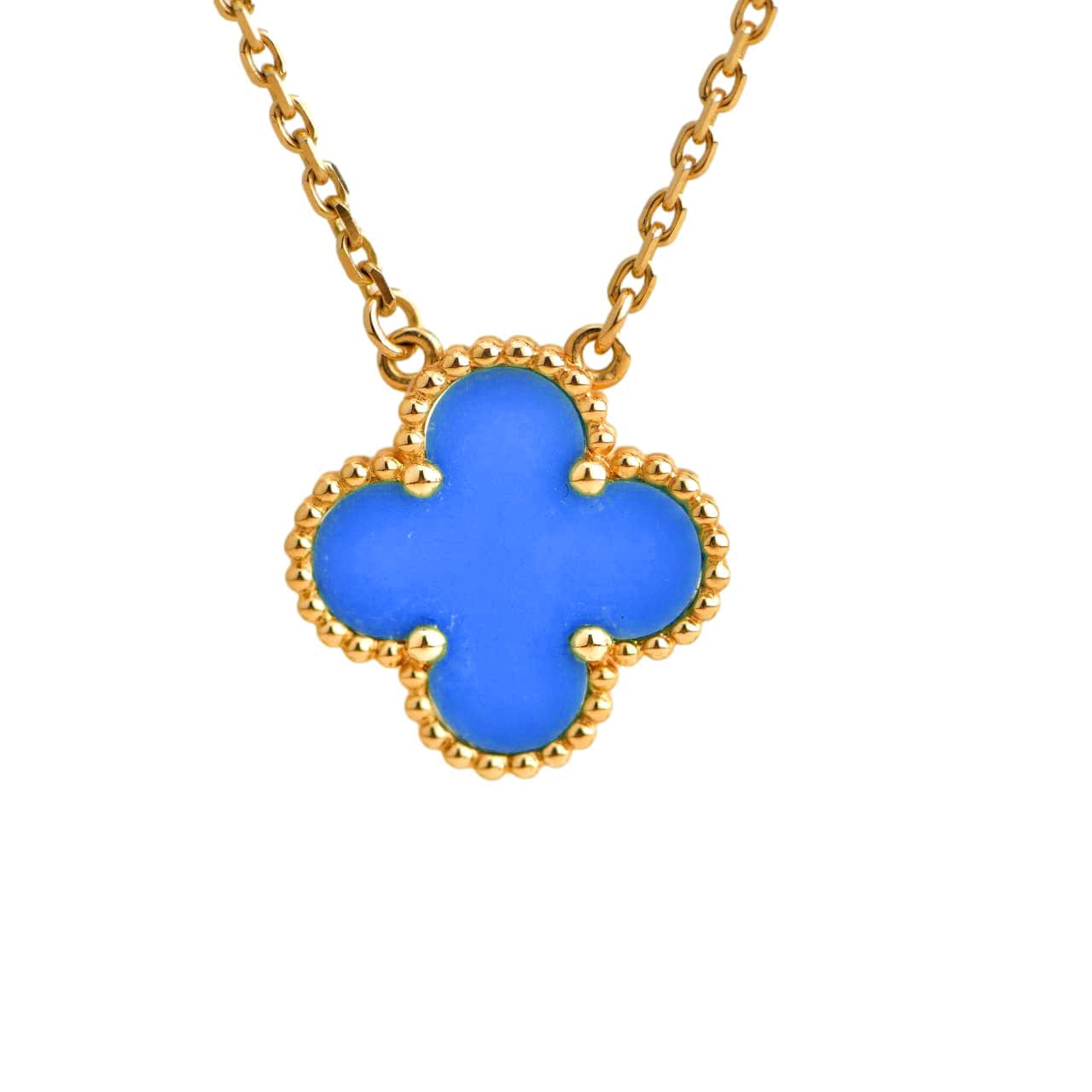 ¡®Dream¡¯CLOVER 15MM BLUE AGATE NECKLACE