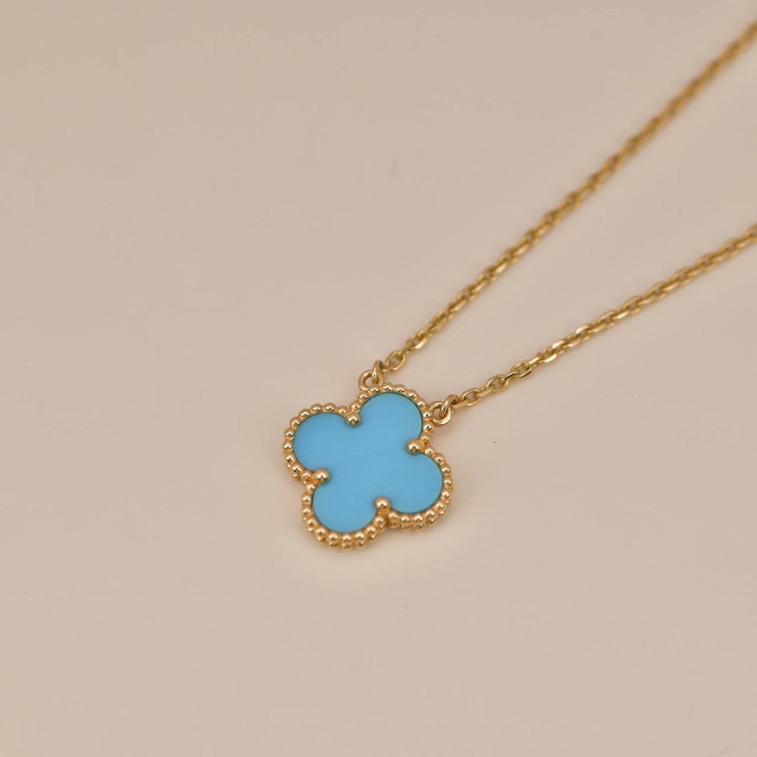 ¡®Dream¡¯CLOVER 15MM VINTAGE TURQUOISE NECKLACE
