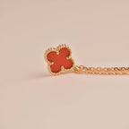 ¡®Dream¡¯CLOVER MINI 9.5MM WHITE CARNELIANS NECKLACE