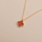 ¡®Dream¡¯CLOVER MINI 9.5MM WHITE CARNELIANS NECKLACE