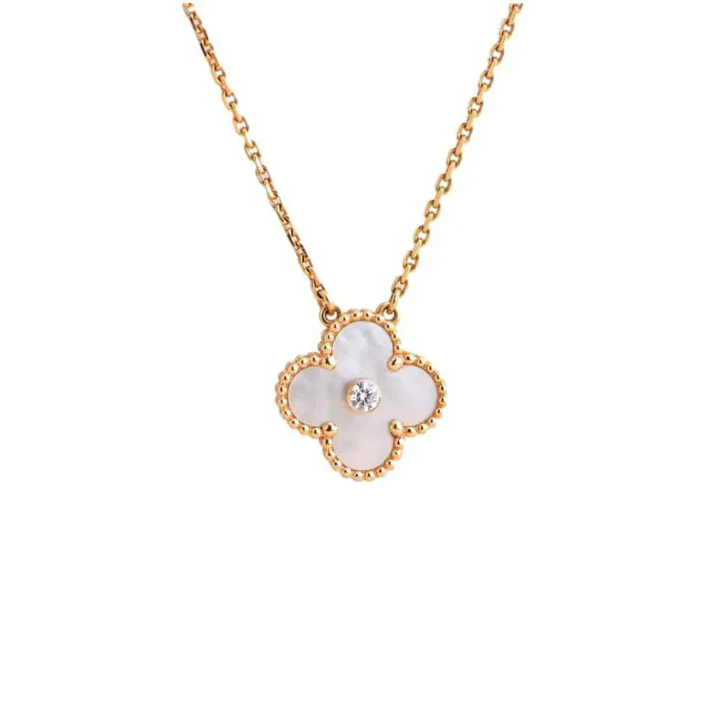 ¡®Dream¡¯CLOVER 15MM DIAMOND WHITE FRITILLARIA NECKLACE