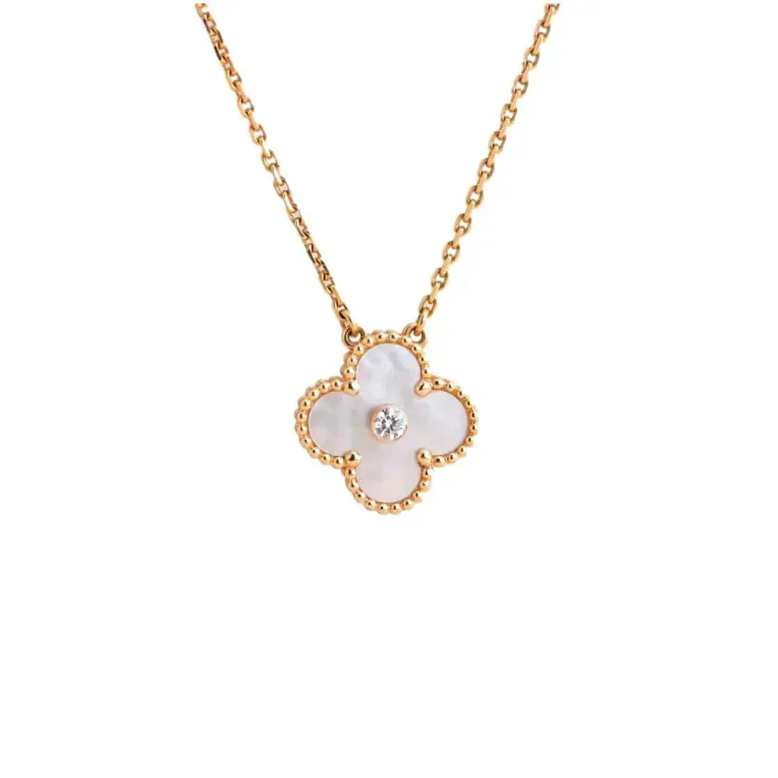 ¡®Dream¡¯CLOVER 15MM DIAMOND WHITE FRITILLARIA NECKLACE