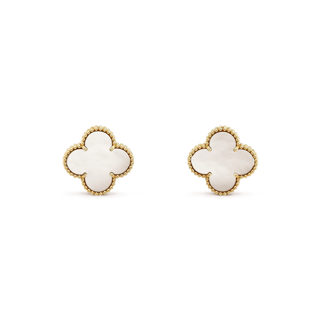 ¡®Dream¡¯CLOVER MEDIUM 1 MOTIFS  WHITE MOP STUD EARRINGS