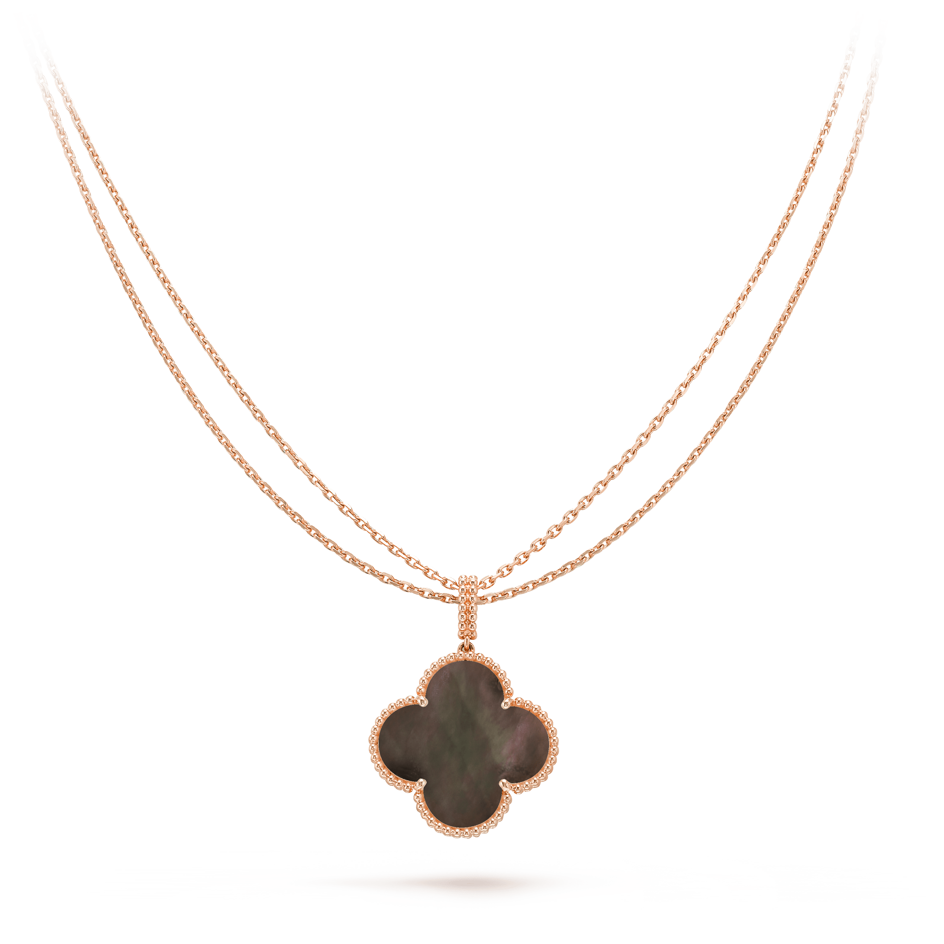 ¡®Dream¡¯CLOVER 25MM GOLD DARK MOP BIG CLOVER NECKLACE