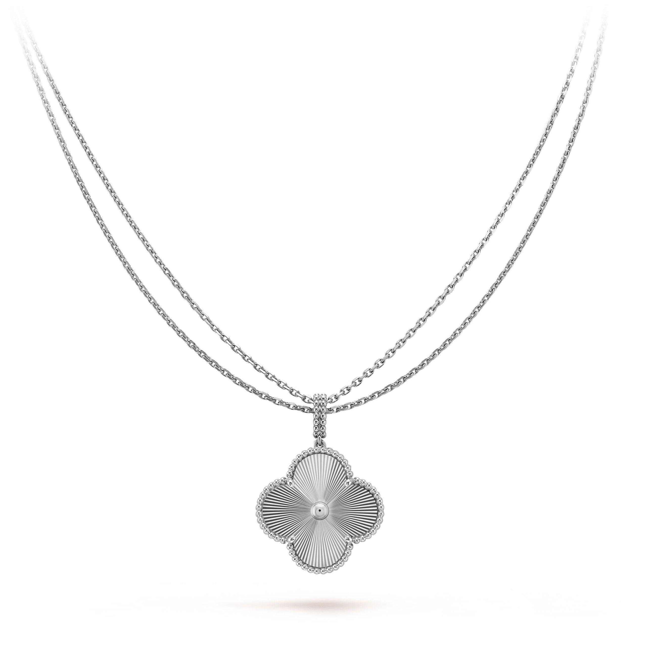 ¡®Dream¡¯CLOVER 25MM SILVER BIG CLOVER NECKLACE