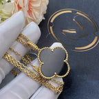 ¡®Dream¡¯CLOVER 25MM GOLD ONYX BIG CLOVER NECKLACE