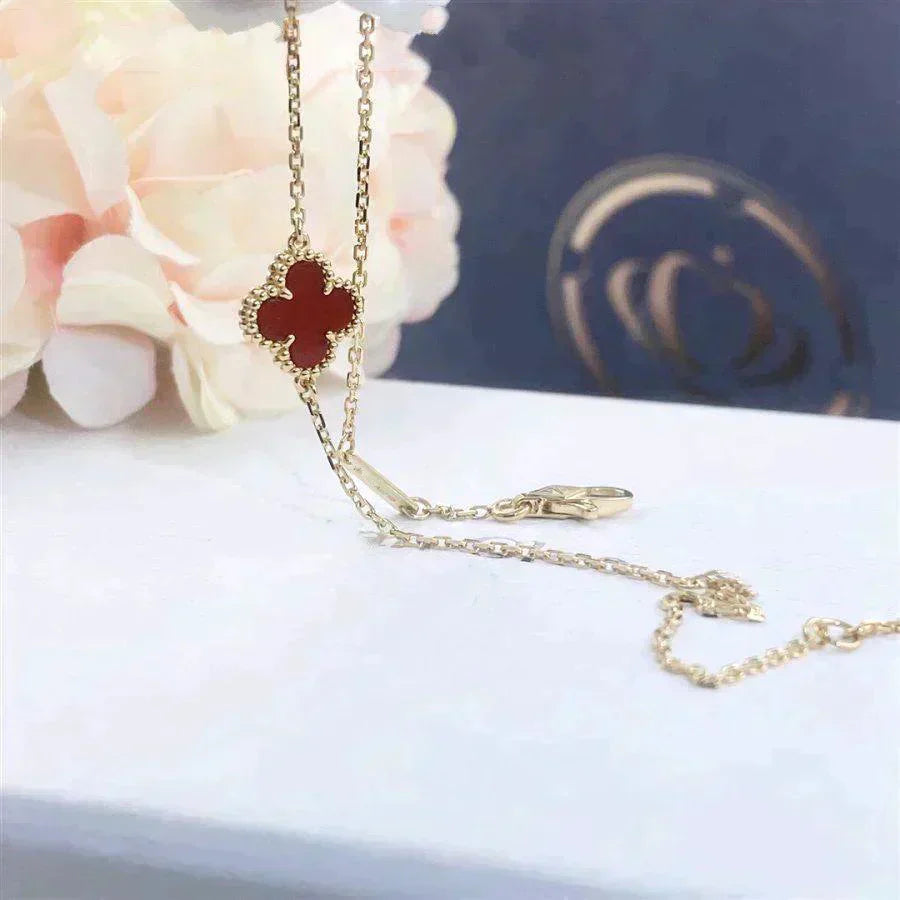 ¡®Dream¡¯CLOVER  CARNELIAN SINGLE FLOWER BRACELET