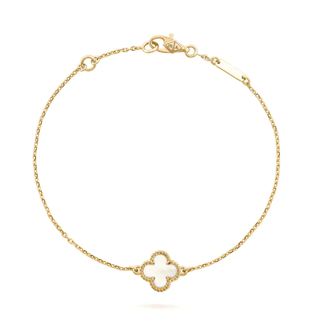 ¡®Dream¡¯CLOVER WHITE MOP SINGLE FLOWER BRACELET