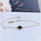 ¡®Dream¡¯CLOVER ONYX SINGLE FLOWER BRACELET