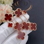 ¡®Dream¡¯CLOVER EARRINGS CARNELIAN 4 MOTIFS PINK GOLD