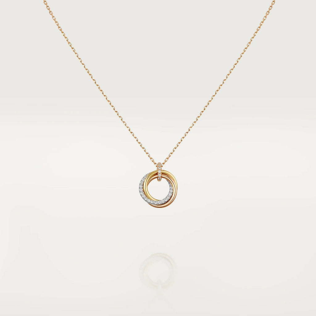 „Traum“-TRINITY-HALSKETTE SILBER GOLD ROSÉGOLD DIAMANTEN