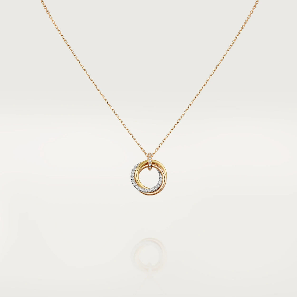 ¡®Dream¡¯TRINITY NECKLACE SILVER GOLD PINK GOLD DIAMONDS