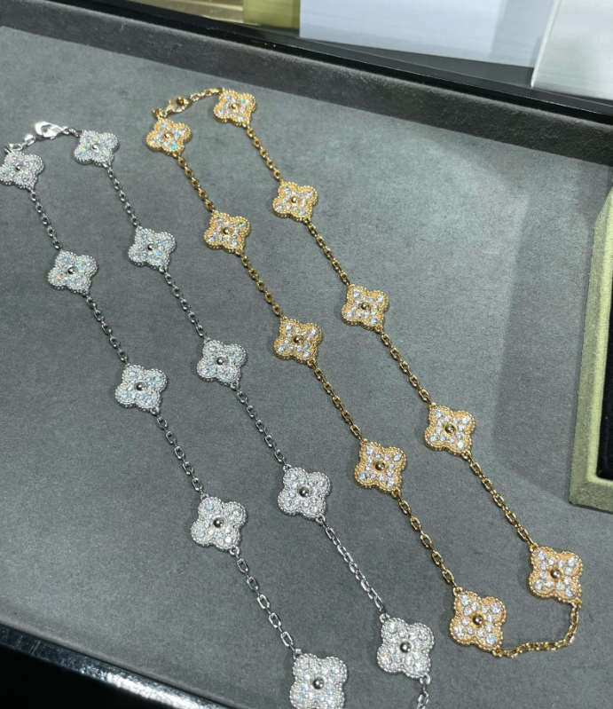 [¡®Dream¡¯]CLOVER 10 MOTIVE VOLL BESETZTE DIAMANTENHALSKETTE
