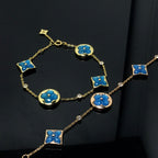 „Dream“-Stern- und Sonnen-Armband mit 4 Motiven, blau